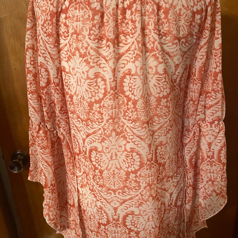 Ladies Coral/White light weight lined dress Size Small